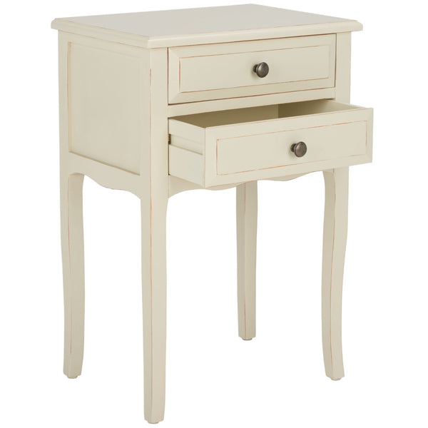Safavieh Lori End Table: Elegant French Farmhouse Design With Storage Drawers For Living Room & Bedroom Use Barley AMH6576E