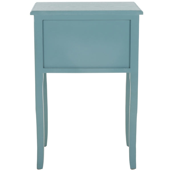 Safavieh Lori End Table: Elegant French Farmhouse Design With Storage Drawers For Living Room & Bedroom Use Pale Blue/White Smoke AMH6576F