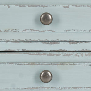Safavieh Lori End Table: Elegant French Farmhouse Design With Storage Drawers For Living Room & Bedroom Use Pale Blue/White Smoke AMH6576F