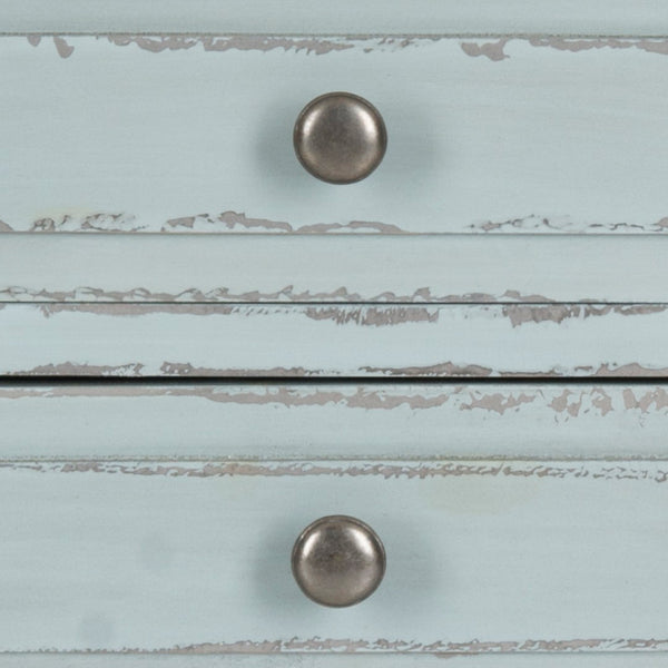Safavieh Lori End Table: Elegant French Farmhouse Design With Storage Drawers For Living Room & Bedroom Use Pale Blue/White Smoke AMH6576F