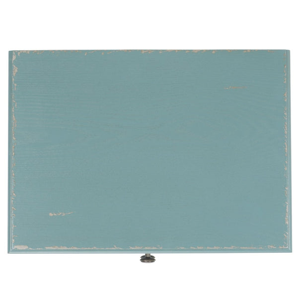 Safavieh Lori End Table: Elegant French Farmhouse Design With Storage Drawers For Living Room & Bedroom Use Pale Blue/White Smoke AMH6576F