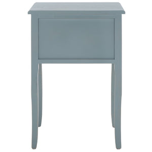 Safavieh Lori End Table: Elegant French Farmhouse Design With Storage Drawers For Living Room & Bedroom Use Barn Blue AMH6576G
