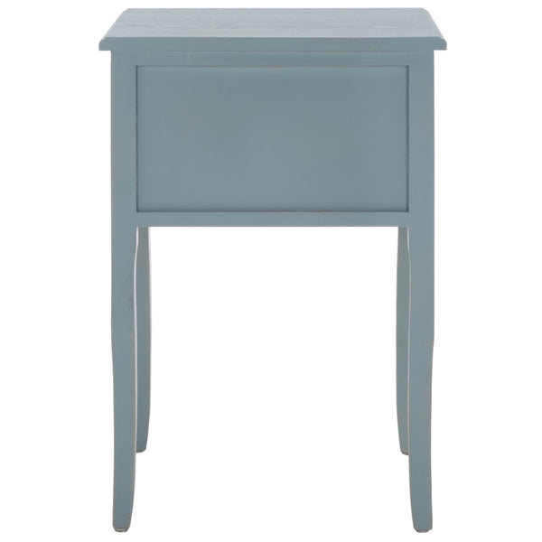 Safavieh Lori End Table: Elegant French Farmhouse Design With Storage Drawers For Living Room & Bedroom Use Barn Blue AMH6576G