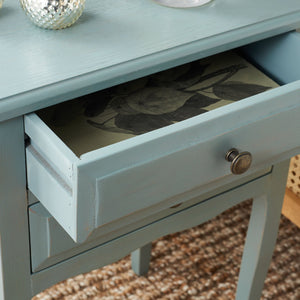 Safavieh Lori End Table: Elegant French Farmhouse Design With Storage Drawers For Living Room & Bedroom Use Barn Blue AMH6576G