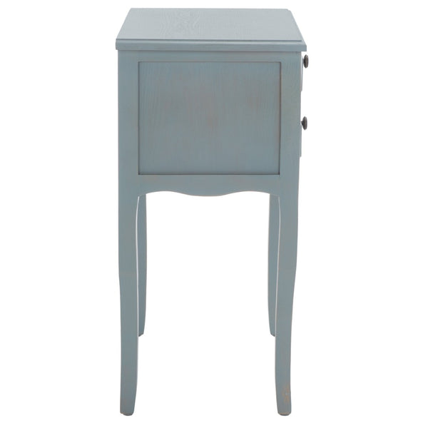 Safavieh Lori End Table: Elegant French Farmhouse Design With Storage Drawers For Living Room & Bedroom Use Barn Blue AMH6576G