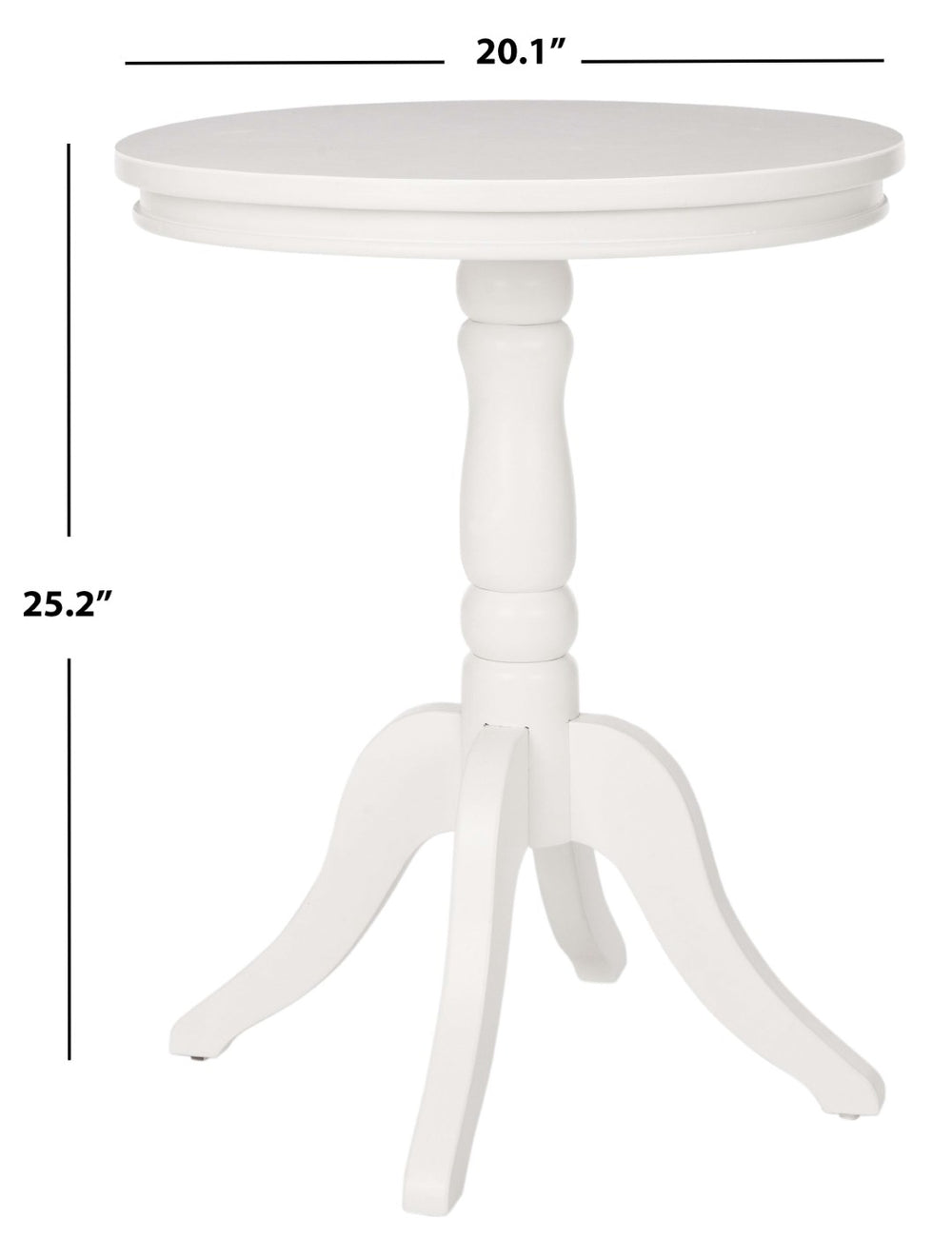 Safavieh Vivienne Elegant Round Top Side Table - Timeless Pedestal Design For Small Spaces And Versatile Use White AMH6579C