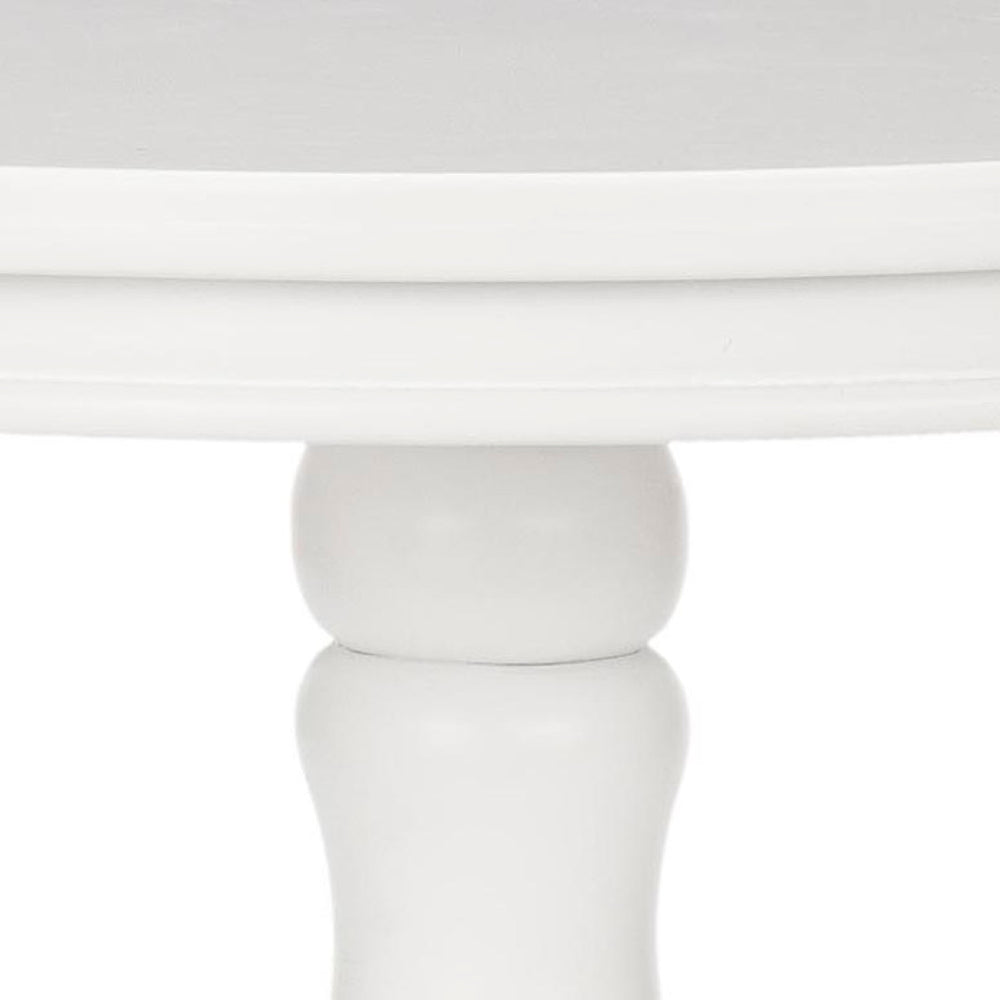 Safavieh Vivienne Elegant Round Top Side Table - Timeless Pedestal Design For Small Spaces And Versatile Use White AMH6579C