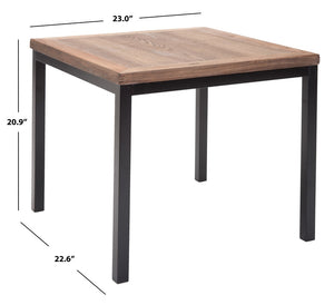 Safavieh Dennis Weathered Oak Side Table With Black Metal Legs - Stylish, Compact Accent For Any Space! AMH6587A