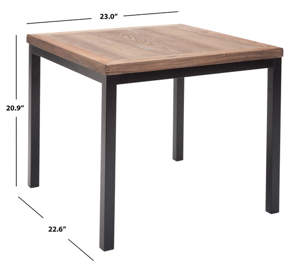 Safavieh Dennis Weathered Oak Side Table With Black Metal Legs - Stylish, Compact Accent For Any Space! AMH6587A