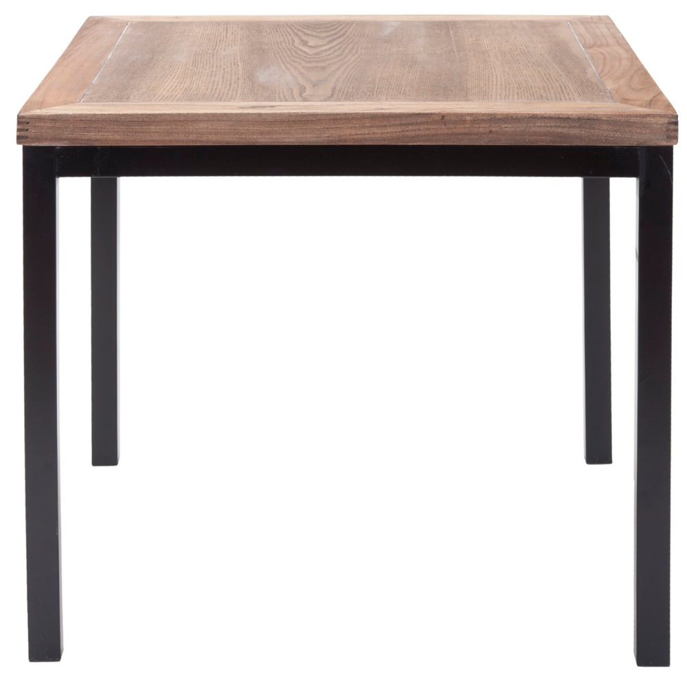 Safavieh Dennis Weathered Oak Side Table With Black Metal Legs - Stylish, Compact Accent For Any Space! AMH6587A