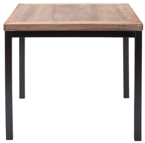 Safavieh Dennis Weathered Oak Side Table With Black Metal Legs - Stylish, Compact Accent For Any Space! AMH6587A
