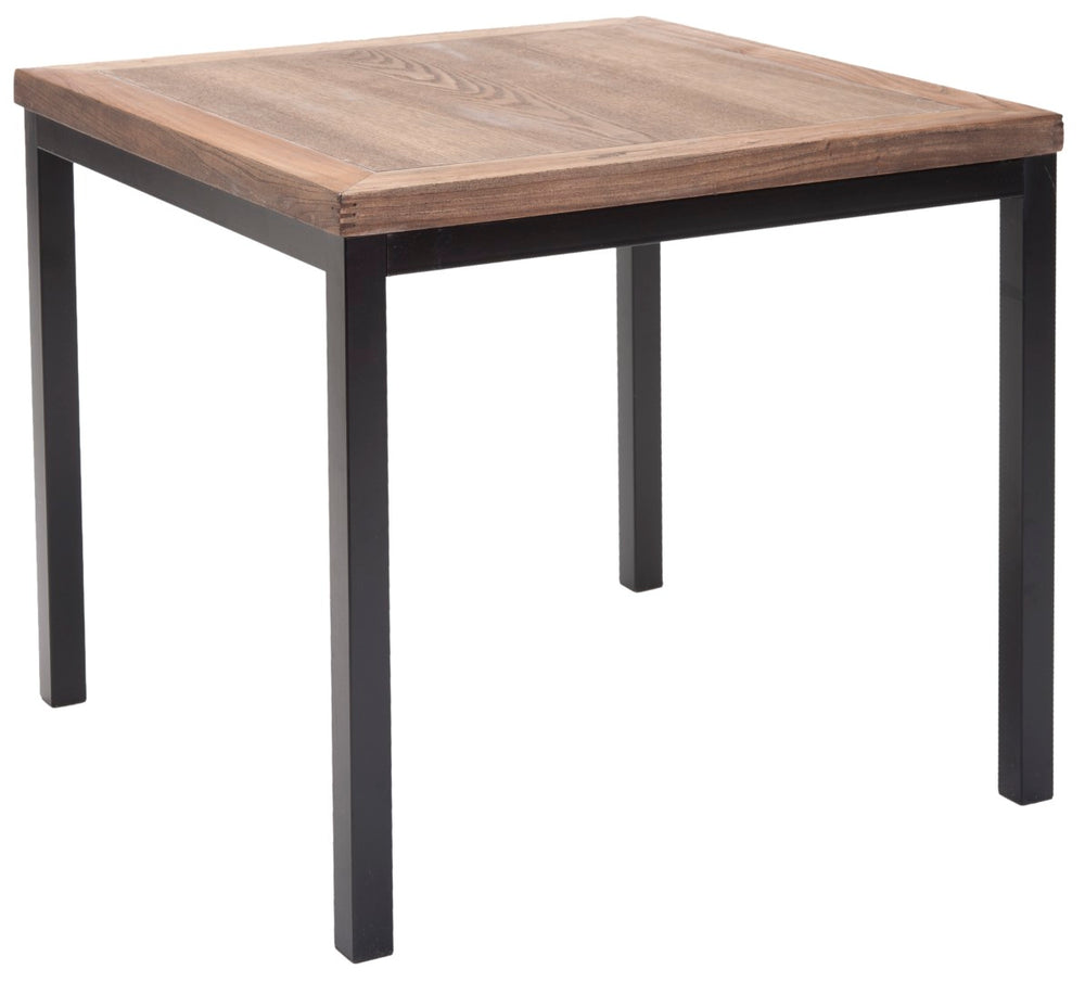 Safavieh Dennis Weathered Oak Side Table With Black Metal Legs - Stylish, Compact Accent For Any Space! AMH6587A