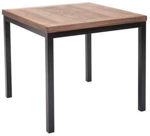 Safavieh Dennis Weathered Oak Side Table With Black Metal Legs - Stylish, Compact Accent For Any Space! AMH6587A