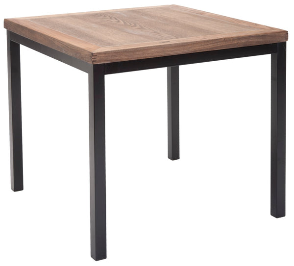 Safavieh Dennis Weathered Oak Side Table With Black Metal Legs - Stylish, Compact Accent For Any Space! AMH6587A