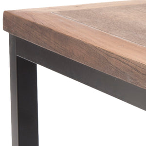 Safavieh Dennis Weathered Oak Side Table With Black Metal Legs - Stylish, Compact Accent For Any Space! AMH6587A
