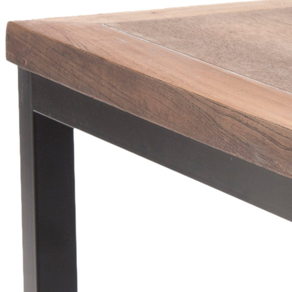 Safavieh Dennis Weathered Oak Side Table With Black Metal Legs - Stylish, Compact Accent For Any Space! AMH6587A