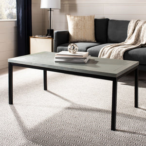 Safavieh Dennis Coffee Table - Stylish Ash Grey Elm With Metal Legs For Modern & Transitional Decor Spaces AMH6588B