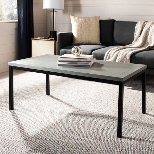 Safavieh Dennis Coffee Table - Stylish Ash Grey Elm With Metal Legs For Modern & Transitional Decor Spaces AMH6588B