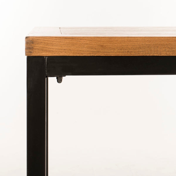 Safavieh Dennis Console Table - Industrial-Style Solid Elm With Metal Legs For Entryway Or Living Room Decor Oak AMH6589A