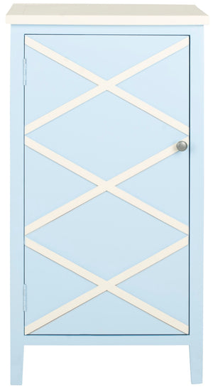 Safavieh Cary Small Cabinet – Stylish Light Blue Storage Solution With X-Front Design For Any Room Decor AMH6595B