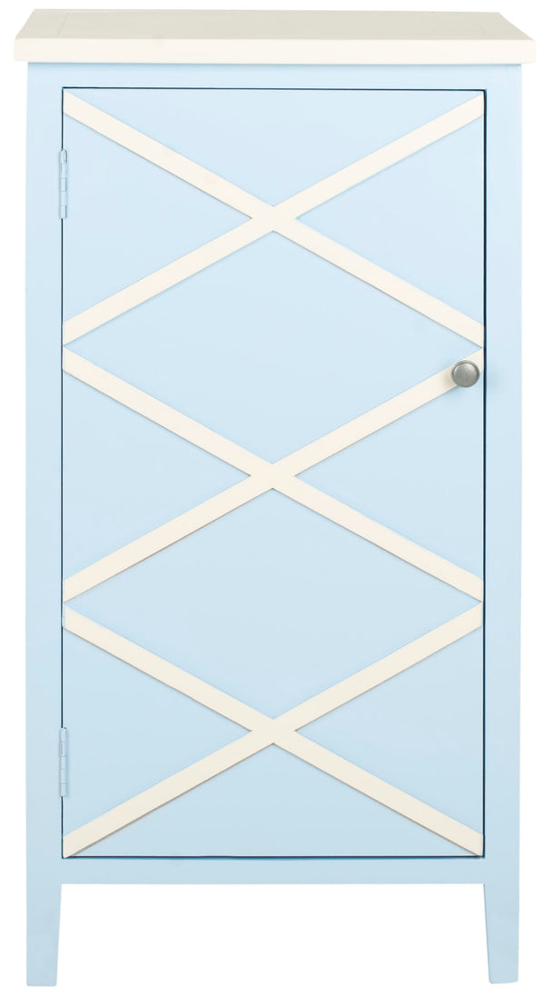 Safavieh Cary Small Cabinet – Stylish Light Blue Storage Solution With X-Front Design For Any Room Decor AMH6595B