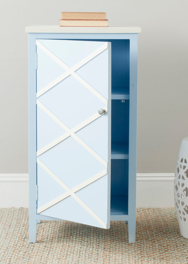Safavieh Cary Small Cabinet – Stylish Light Blue Storage Solution With X-Front Design For Any Room Decor AMH6595B