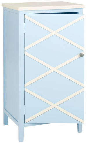 Safavieh Cary Small Cabinet – Stylish Light Blue Storage Solution With X-Front Design For Any Room Decor AMH6595B