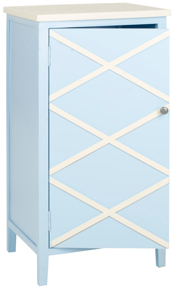 Safavieh Cary Small Cabinet – Stylish Light Blue Storage Solution With X-Front Design For Any Room Decor AMH6595B