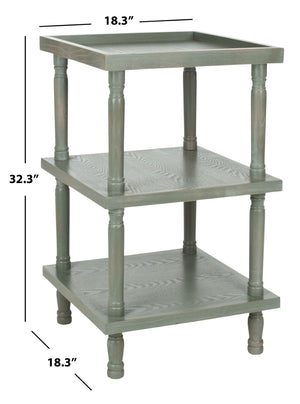 Safavieh Esmeralda 3-Tier Side Table - Elegant Ash Grey Finish, Versatile Storage, Perfect For Any Space AMH6602B