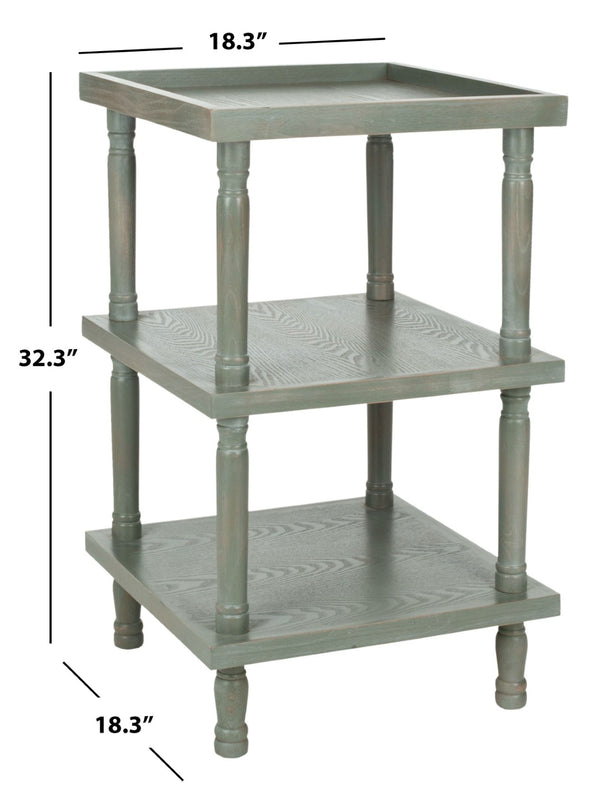 Safavieh Esmeralda 3-Tier Side Table - Elegant Ash Grey Finish, Versatile Storage, Perfect For Any Space AMH6602B