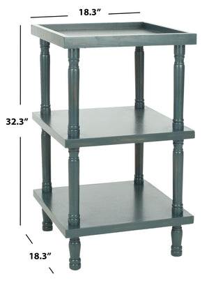 Safavieh Esmeralda 3-Tier Side Table In Dark Teal - Stylish Accent For Any Room, Ideal For Display & Storage AMH6602C