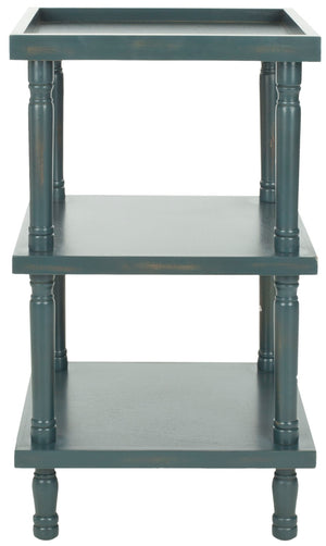 Safavieh Esmeralda 3-Tier Side Table In Dark Teal - Stylish Accent For Any Room, Ideal For Display & Storage AMH6602C