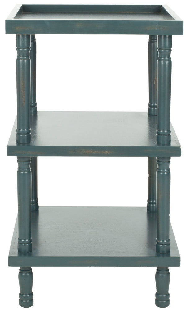 Safavieh Esmeralda 3-Tier Side Table In Dark Teal - Stylish Accent For Any Room, Ideal For Display & Storage AMH6602C