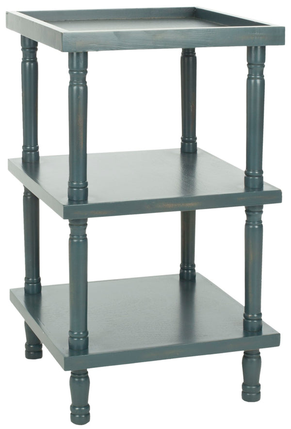 Safavieh Esmeralda 3-Tier Side Table In Dark Teal - Stylish Accent For Any Room, Ideal For Display & Storage AMH6602C