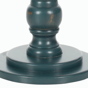 Safavieh Greta Round Top Accent Table – Modern Baluster Design, Solid Pine Craftsmanship For Elegant Spaces Dark Teal AMH6603C