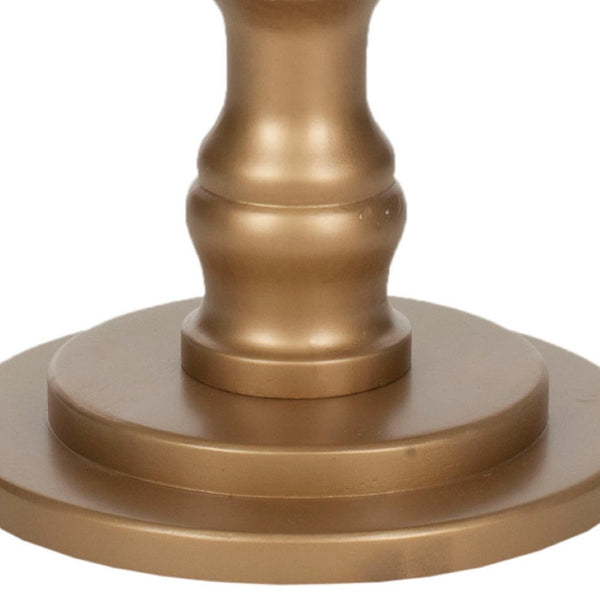 Safavieh Greta Round Top Accent Table – Modern Baluster Design, Solid Pine Craftsmanship For Elegant Spaces Gold AMH6603D