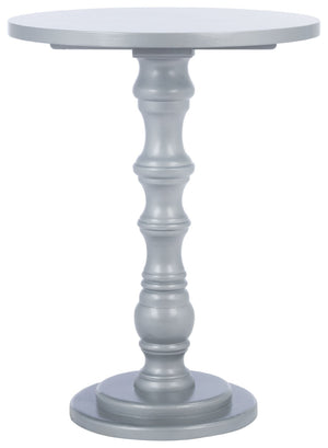 Safavieh Greta Round Top Accent Table – Modern Baluster Design, Solid Pine Craftsmanship For Elegant Spaces Silver AMH6603E