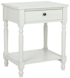 Safavieh Tami Vintage Nightstand With Storage Drawer & Open Shelf For Timeless Bedroom Charm And Style Off White AMH6604A