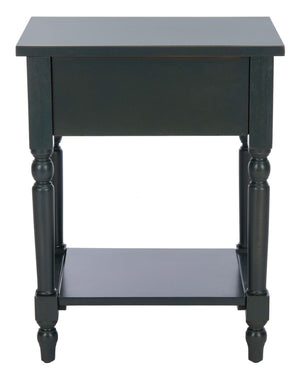 Safavieh Tami Vintage Nightstand With Storage Drawer & Open Shelf For Timeless Bedroom Charm And Style Dark Teal AMH6604C