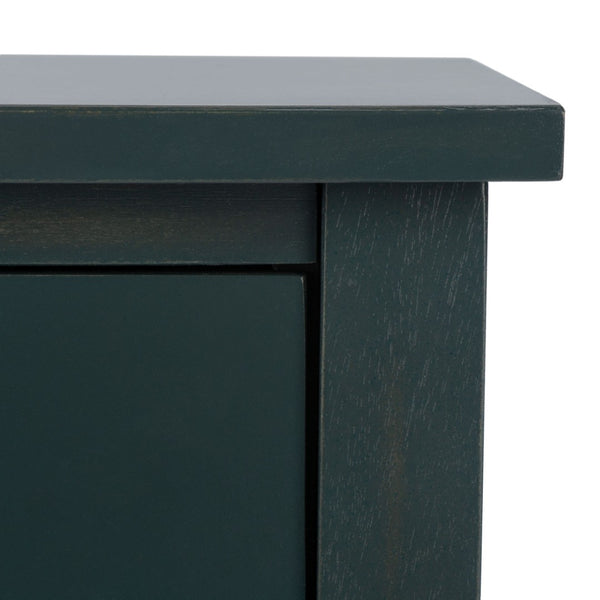 Safavieh Tami Vintage Nightstand With Storage Drawer & Open Shelf For Timeless Bedroom Charm And Style Dark Teal AMH6604C