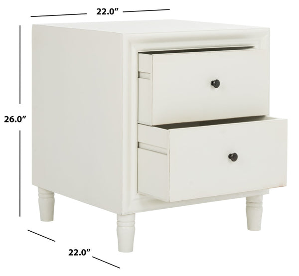 Safavieh Blaise Accent Stand With Ample Storage Drawers | Elegant Off-White Nightstand For Any Space AMH6605A