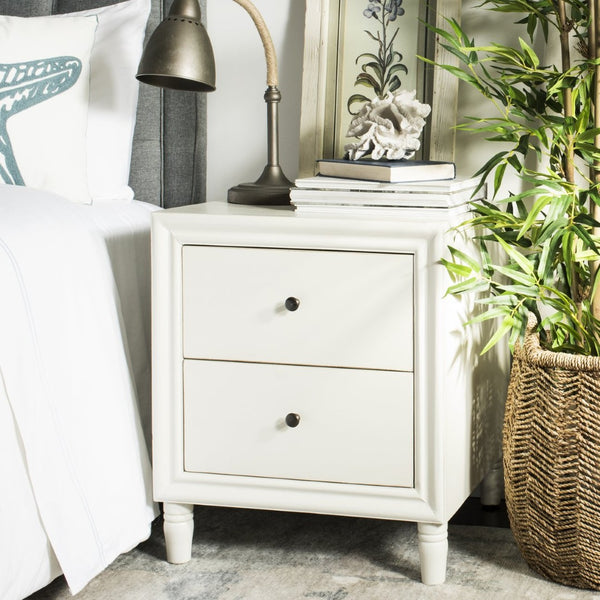 Safavieh Blaise Accent Stand With Ample Storage Drawers | Elegant Off-White Nightstand For Any Space AMH6605A