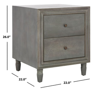 Safavieh Blaise Nightstand - Stylish Storage Solution With Rustic Charm For Modern And Traditional Bedrooms Ash Grey AMH6605B