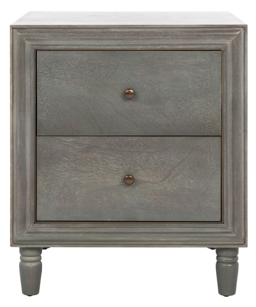 Safavieh Blaise Nightstand - Stylish Storage Solution With Rustic Charm For Modern And Traditional Bedrooms Ash Grey AMH6605B