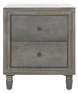Safavieh Blaise Nightstand - Stylish Storage Solution With Rustic Charm For Modern And Traditional Bedrooms Ash Grey AMH6605B