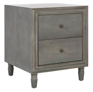 Safavieh Blaise Nightstand - Stylish Storage Solution With Rustic Charm For Modern And Traditional Bedrooms Ash Grey AMH6605B