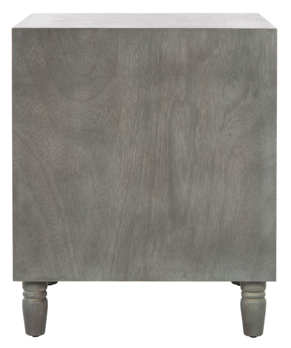 Safavieh Blaise Nightstand - Stylish Storage Solution With Rustic Charm For Modern And Traditional Bedrooms Ash Grey AMH6605B