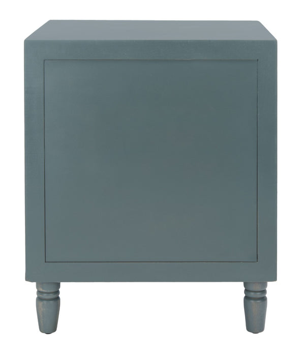 Safavieh Blaise Nightstand - Stylish Storage Solution With Rustic Charm For Modern And Traditional Bedrooms Dark Teal AMH6605C