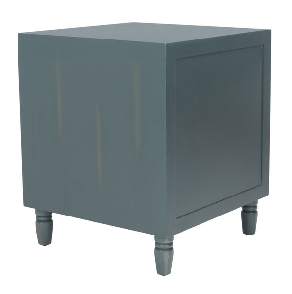 Safavieh Blaise Nightstand - Stylish Storage Solution With Rustic Charm For Modern And Traditional Bedrooms Dark Teal AMH6605C