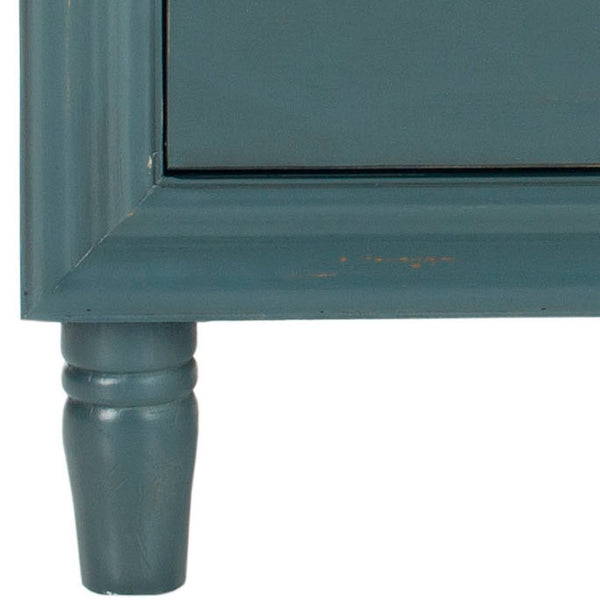 Safavieh Blaise Nightstand - Stylish Storage Solution With Rustic Charm For Modern And Traditional Bedrooms Dark Teal AMH6605C